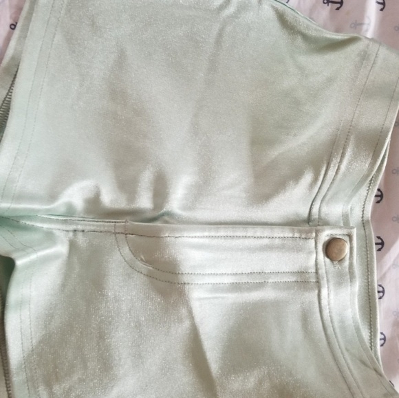 Mint Green Disco Shorts - Picture 1 of 3